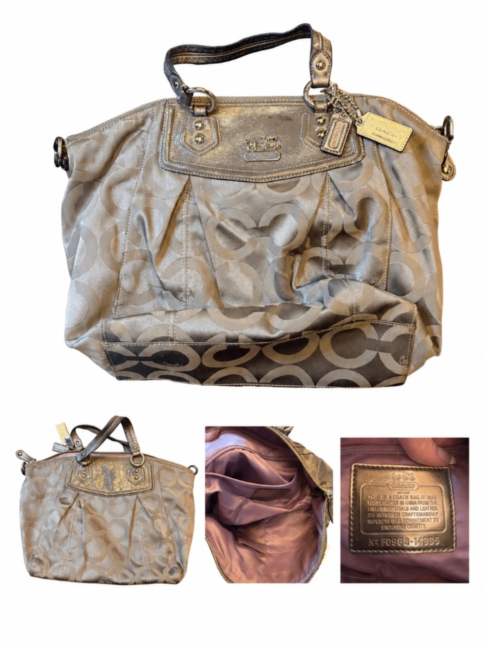 Garage Blowout Coach Madison Claire 14335 Op Art Sateen Tote
